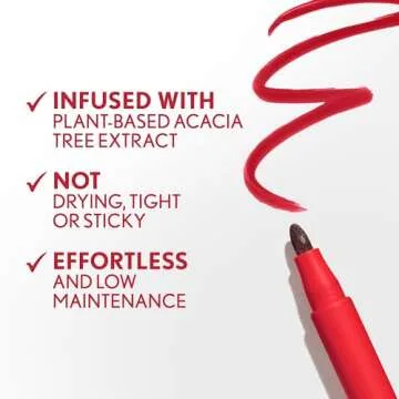 COVERGIRL Outlast, 45 Brazen Raisin, Lipstain, Smooth Application, Precise Pen-Like Tip, Transfer-Proof, Satin Stained Finish, Vegan Formula, 0.06oz