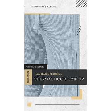 OLLIE ARNES Women's Thermal Long Zip Up Hoodie Jacket Sweatshirt Tops Black L