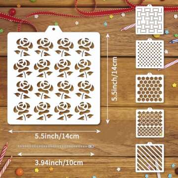 JULBEAR 36 PCS Cookie Stencil, Royal Icing Cookie Cake Stencils Reusable Pattern Airbrush Templates ...