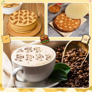 JULBEAR 36 PCS Cookie Stencil, Royal Icing Cookie Cake Stencils Reusable Pattern Airbrush Templates Mold Tools for Cookies Baking Painting Dessert Coffee Decoration DIY Party Decor（5.5x5.5 inches）