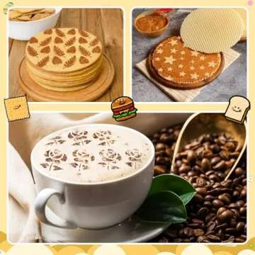 JULBEAR 36 PCS Cookie Stencil, Royal Icing Cookie Cake Stencils Reusable Pattern Airbrush Templates Mold Tools for Cookies Baking Painting Dessert Coffee Decoration DIY Party Decor（5.5x5.5 inches）