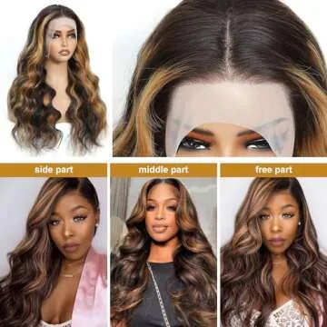 Yunwujie Highlight Ombre Lace Front Wig Human Hair Colored 1B/30 Black Brown Body Wave Wigs Human Hair 13x4 HD Lace Front Wigs Human Hair For Women Glueless Wigs Human Hair 180% Density 26inch