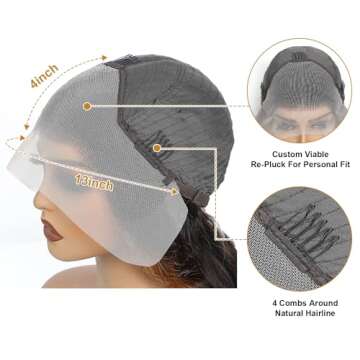 Yunwujie Highlight Ombre Lace Front Wig Human Hair Colored 1B/30 Black Brown Body Wave Wigs Human Hair 13x4 HD Lace Front Wigs Human Hair For Women Glueless Wigs Human Hair 180% Density 26inch