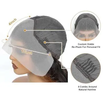 Yunwujie Highlight Ombre Lace Front Wig Human Hair Colored 1B/30 Black Brown Body Wave Wigs Human Hair 13x4 HD Lace Front Wigs Human Hair For Women Glueless Wigs Human Hair 180% Density 26inch