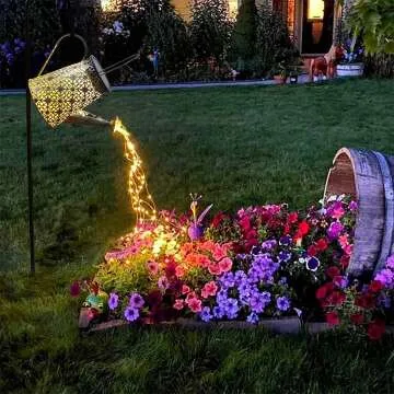 VOOKRY Solar Watering Can with Lights for Outdoor Decor