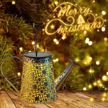 VOOKRY Solar Watering Can with Lights for Outdoor Decor