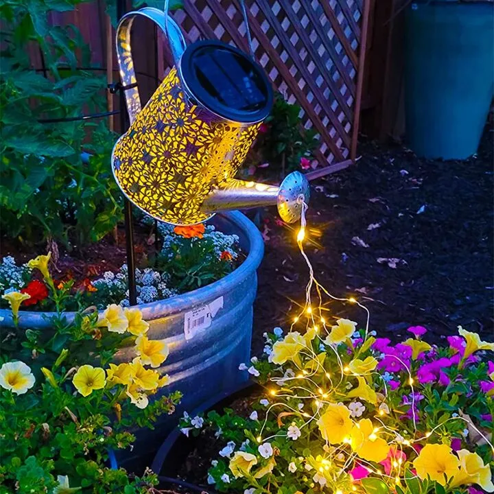 VOOKRY Solar Watering Can with Lights for Outdoor Decor