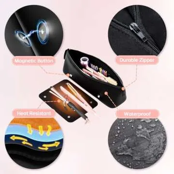 Hair Tools Travel Bag with Heat Resistant Mat, Hair Styling Accessories Organizer Case for Curling I...