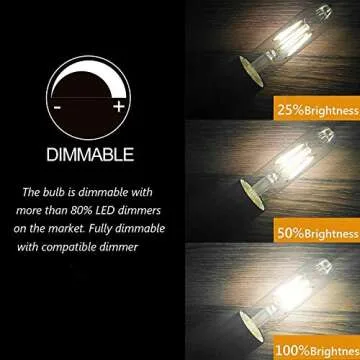 ASOKO Edison Bulb, T10 Daylight 4000K LED Tubular 4W Dimmable Tube Vintage Bulbs 40 Watt Equivalent,E26 Base(3-Pack)