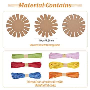 FREEBLOSS 12 Set Basket Weaving Kit Introductory Sewing for Beginners Creative Woven Bowl Suitable for Kids Arts and Crafts Projects with Video Tutorial Easter Basket Activities for Easter Eggs