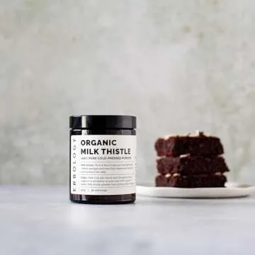 Erbology Organic Milk Thistle Powder 3.2 oz - 30 Servings - 180mg Silymarin per Serving - Liver Health - Cold-Pressed from 100% Milk Thistle Seeds - Sustainably Sourced in Europe - Vegan - GMO-Free