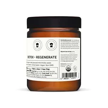 Erbology Organic Milk Thistle Powder 3.2 oz - 30 Servings - 180mg Silymarin per Serving - Liver Health - Cold-Pressed from 100% Milk Thistle Seeds - Sustainably Sourced in Europe - Vegan - GMO-Free