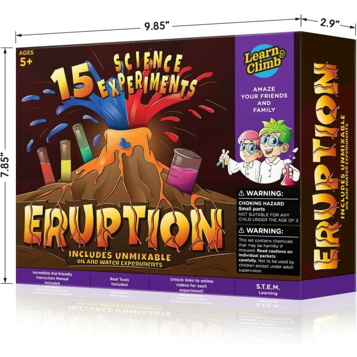 Erupting Volcano Science Kit - 15 Experiments for Kids