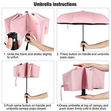 Shinok Travel Compact Umbrella - Auto Open Close for Women