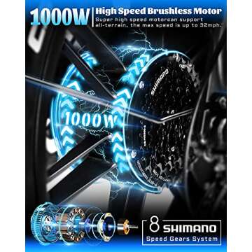 TESGO STT Electric Bicycle 1000W Fast 32MPH Adult eBike