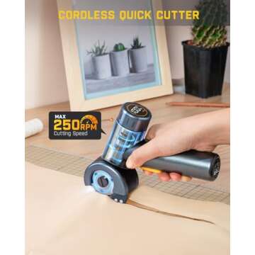 Fanttik C8 Nano 3.7V Cordless Electric Scissors with LED Display, Rechargeable Cardboard Cutter with 2 Blades, EasySwap Blade Change, LED Light, for Thin Cardboard Carpet Leather - Black