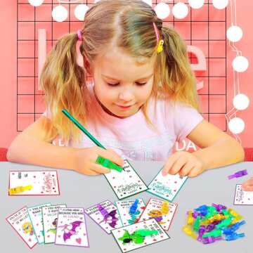 28 Pack Valentines Cards for Kids with Finger Lights, Valentines Day Gifts for Kids, Light Up Toys Bulk Valentines Day Cards for Kids Classroom School Exchange Prize Goodies Bag Filler Party Favors