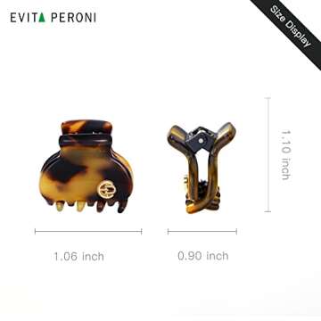 EVITA PERONI Small Hair Claw Clips, Bangs Clips for Thin Hair, Hair Buns Braided Bangs Accessories, Mini Jaw Clips for Women