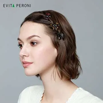 EVITA PERONI Small Hair Claw Clips, Bangs Clips for Thin Hair, Hair Buns Braided Bangs Accessories, Mini Jaw Clips for Women