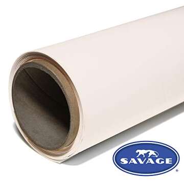 Savage Seamless Paper Photography Backdrop - Color #51 Bone, Size 53 Inches Wide x 18 Feet Long, Bac...