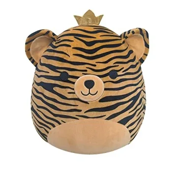 Squishmallows Original 14-Inch Tina Tiger with Gold Crown - Adorable Large Plush Toy