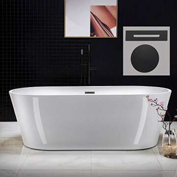 WOODBRIDGE Luxury 71" Acrylic Soaking Bathtub - Elegant Design