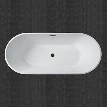 WOODBRIDGE Luxury 71" Acrylic Soaking Bathtub - Elegant Design