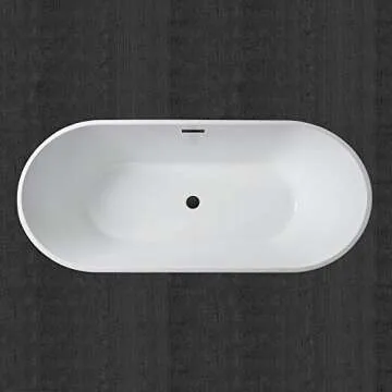 WOODBRIDGE Luxury 71" Acrylic Soaking Bathtub - Elegant Design
