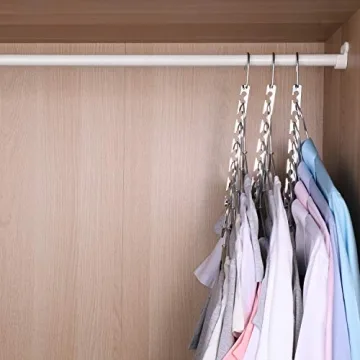 GEFTOL Space Saving Hangers Stylish Metal Clothes Organizer