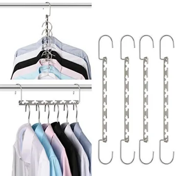 GEFTOL Space Saving Hangers Stylish Metal Clothes Organizer