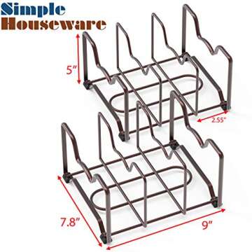 Simple Houseware Kitchen Cabinet Pantry and Bakeware Organizer Rack Holder, Bronze - 2 Pack