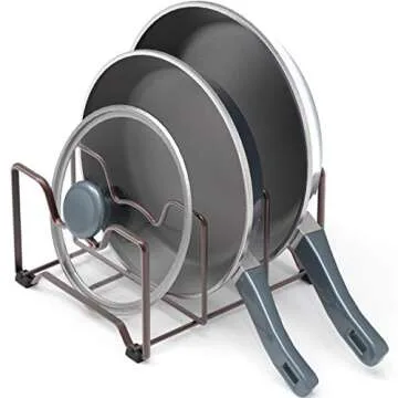 Simple Houseware Kitchen Cabinet Pantry and Bakeware Organizer Rack Holder, Bronze - 2 Pack