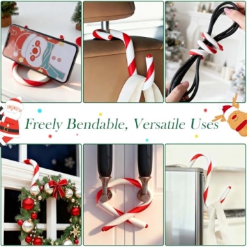 Bendable Stocking Holders – Candy Cane Christmas Hooks