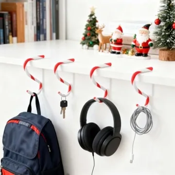 Bendable Stocking Holders – Candy Cane Christmas Hooks