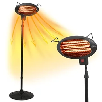 BLACK+DECKER Outdoor Standing Floor Heater - 3 Heat Settings for Cozy Patio Evenings