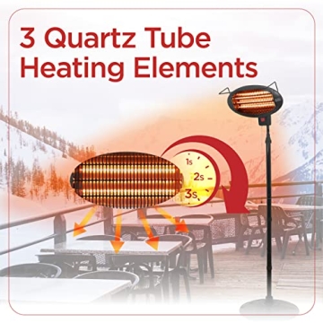 BLACK+DECKER Patio Heater 3 Settings Outdoor Comfort