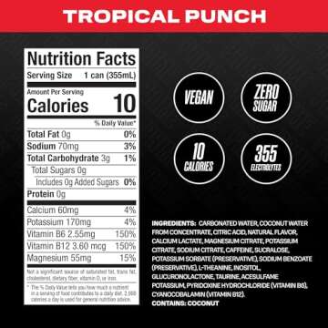 PRIME Energy TROPICAL PUNCH | Zero Sugar Energy Drink | Preworkout Energy | 200mg Caffeine with 355m...
