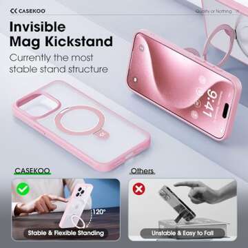 CASEKOO iPhone 15 Pro Max Case with Magnetic Stand