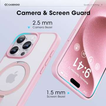 CASEKOO iPhone 15 Pro Max Case with Magnetic Stand