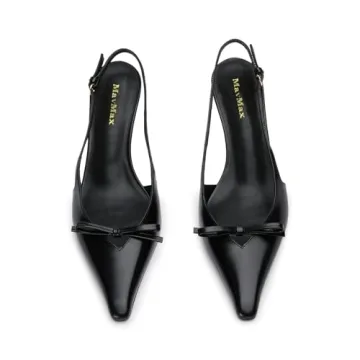 MAVMAX Elegant Black Slingback Heels for Stylish Comfort