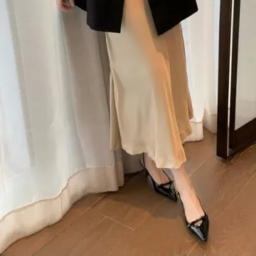 MAVMAX Elegant Black Slingback Heels for Stylish Comfort