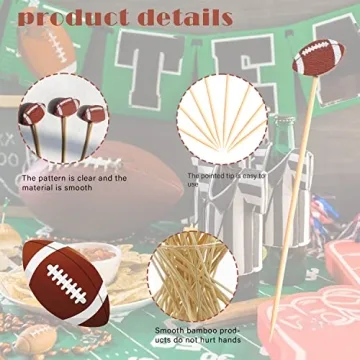Crafterlife Football Decorative Toothpicks for Parties