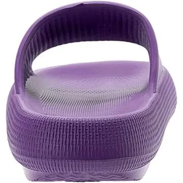 BRONAX Slides for Women Pillow Slippers Indoor Quick Drying House Garden Home Shoes Size 8 Sandals Sandalias de Mujer Comfy Cushioned Thick Sole 39-40 Purple