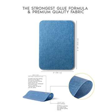 ZEFFFKA Denim Iron-on Patches Inside & Outside Strongest Glue 100% Cotton Black and White Repair Decorating Kit 12 Pieces Shades of Blue Size 3" by 4-1/4" (7.5 cm x 10.5 cm)