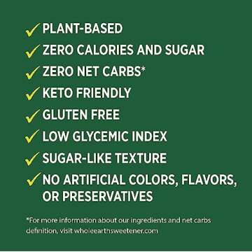 Whole Earth Erythritol Sweetener - Zero Calorie Natural Sugar Substitutes