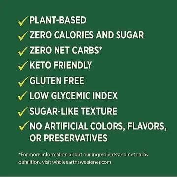 Whole Earth Erythritol Sweetener - Zero Calorie Natural Sugar Substitutes