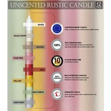 Elegant Hyoola 10 Inch Dinner Candles in Sahara - 12 Pack