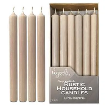 Elegant Hyoola 10 Inch Dinner Candles in Sahara - 12 Pack