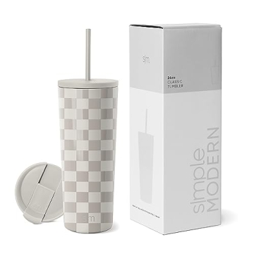Simple Modern Insulated Tumbler with Lid and Straw | Iced Coffee Cup Reusable Stainless Steel Water ...