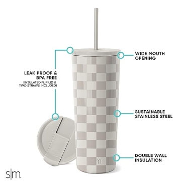 Simple Modern Insulated Tumbler for Iced Coffee & Travel